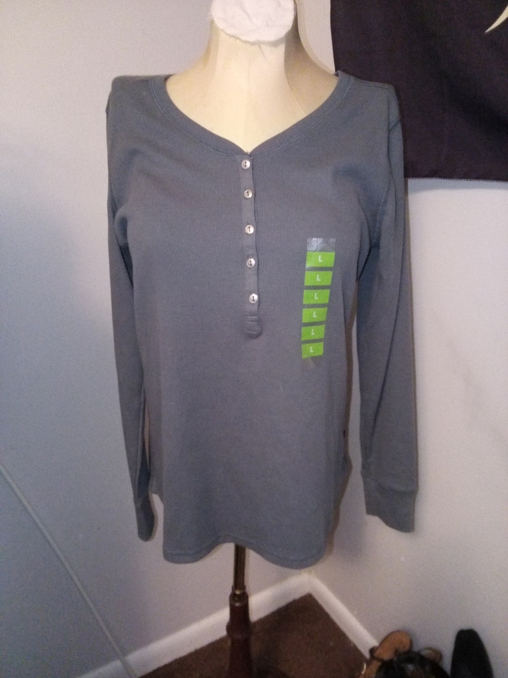 Eddie Bauer Gray Women's Henley Shirt